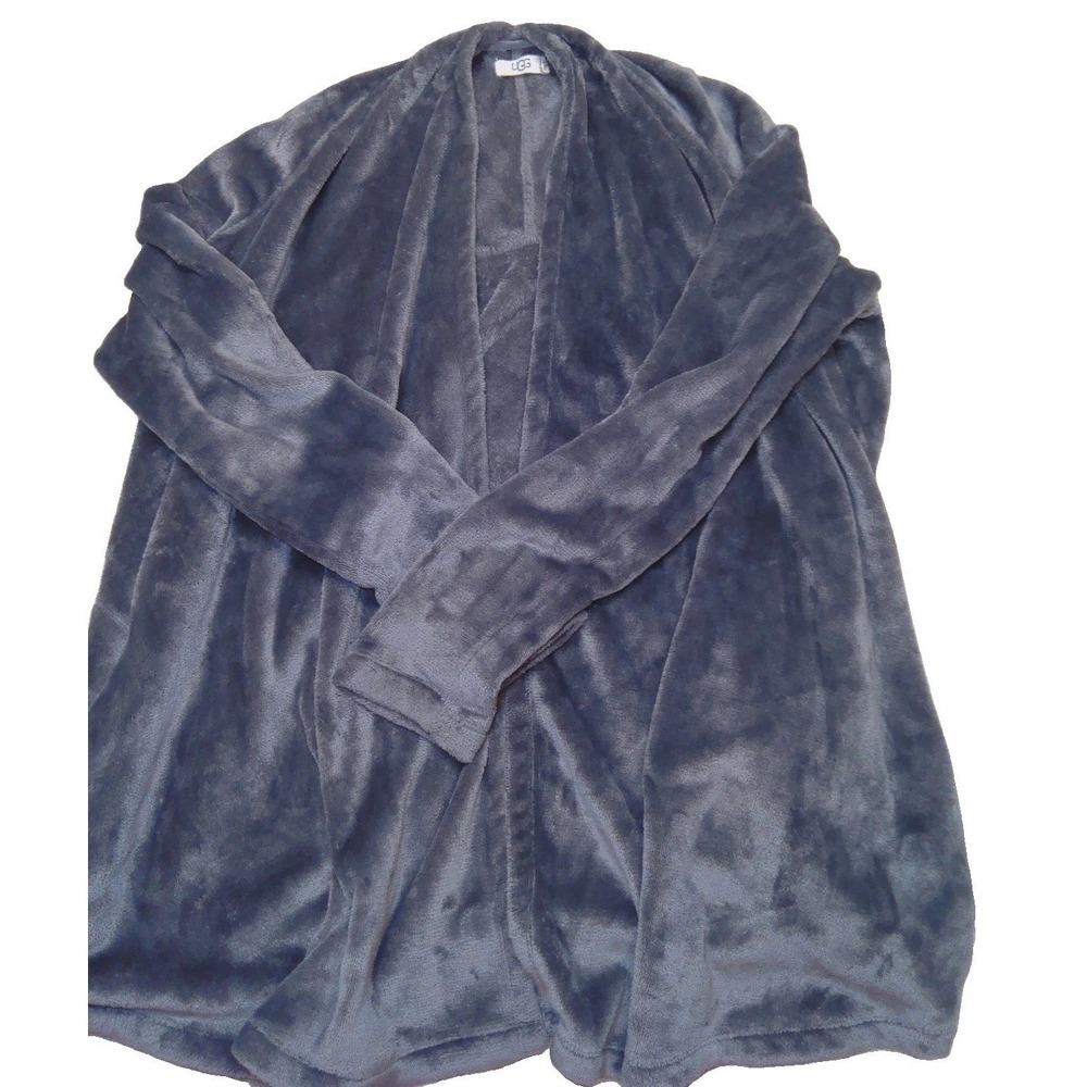 UGG Charcoal Gray Fleece Cardigan Sweater Women Medium UA5423W Gray